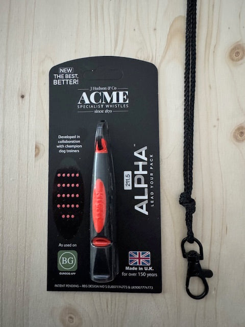 ACME ALPHA Hundepfeife 211,5 mit Band in der Verpackung